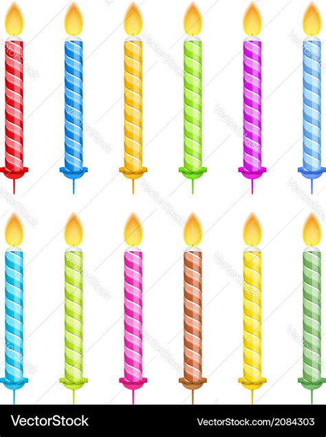 Striped Birthday Candles Royalty Free Vector Image