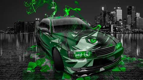 Tony Kokhan Toyota Chaser Jzx Jdm Anime Aerography Car Boy Green