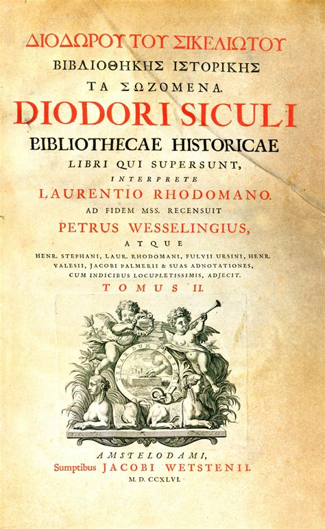 Diodorus Siculus' Bibliotheca Historica (Illustration) - World History ...