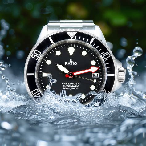 Ratio Freediver Sapphire Stainless Steel Black Dial Automatic Rtf