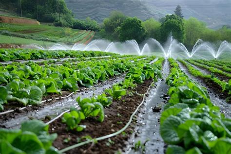 Premium Photo Optimizing Water Use In Agricultural Irrigation Systems