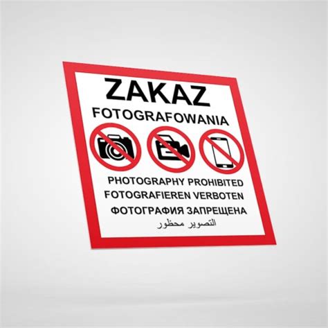 Tabliczka Informacyjna Zakaz Fotografowania