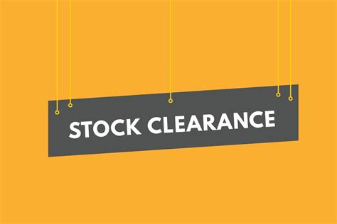 Stock Clearance Text Button Stock Clearance Sign Icon Label Sticker