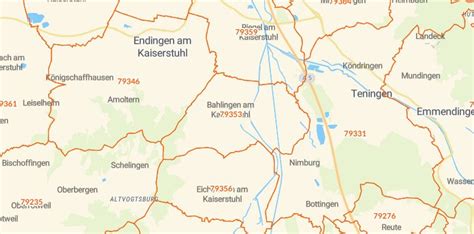 79353 Bahlingen Am Kaiserstuhl Mit Plz Karte Und Straßenverzeichnis