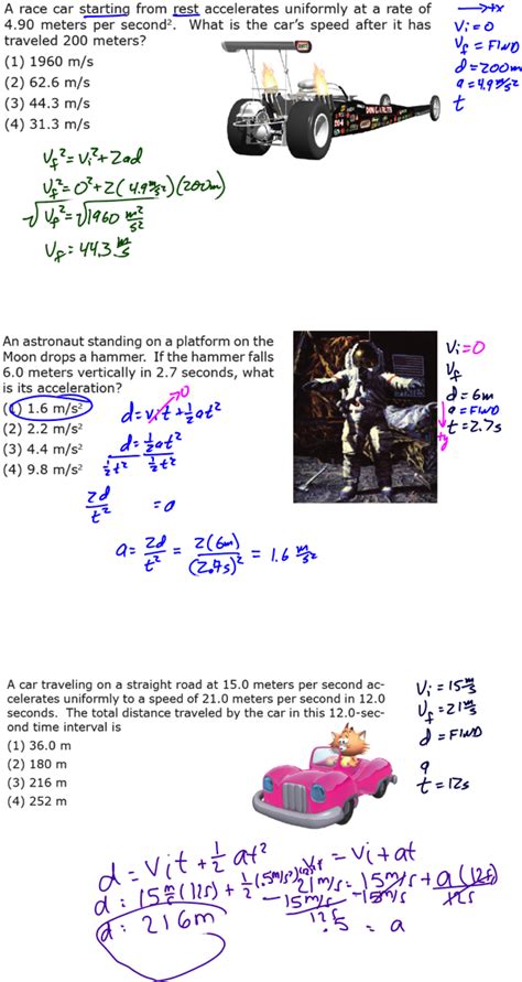 Kinematic Equations - Regents Physics