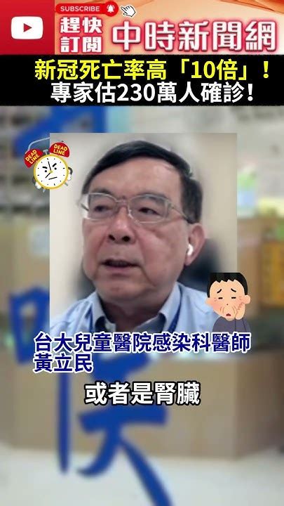 新冠死亡率高「10倍」！專家估230萬人確診！新冠確診流感疫情病毒chinatimes Youtube