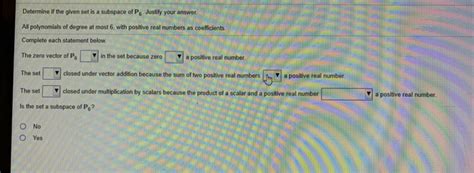 Solved Determine If The Given Set Is A Subspace Of Ps Chegg