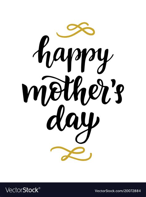 Happy Mothers Day Card With Modern Calligraphy Vector Image