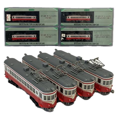 Sg 271 絶版 鉄道模型 路面電車 Nゲージ Modemo ハセガワ 4個set 名鉄 モ510形 Nt8 M車 2個 Nt9 増結用t車