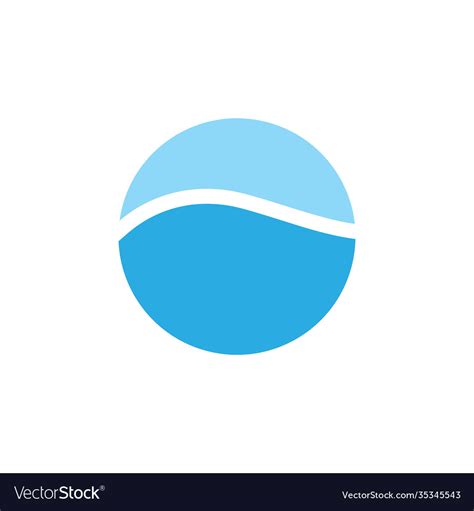 Simple Blue Wave Circle Curves Logo Royalty Free Vector