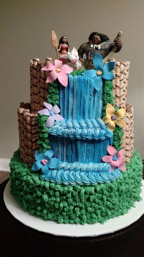 Moana Waterfall Cake Moana Birthday Party Moana Party Birthday Cake