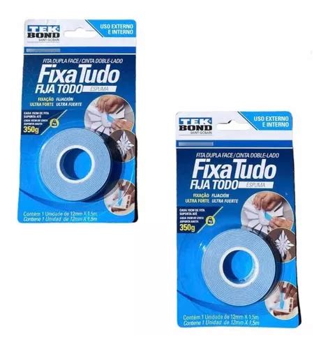 Fita Dupla Face Espuma 12mm X 1 5 M Fixa Tudo Tekbond C 2 Un Frete grátis