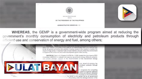 Pbbm Ipinag Utos Ang Pagtitipid Sa Paggamit Ng Enerhiya Sa Lahat Ng