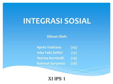 Integrasi Sosial Ppt