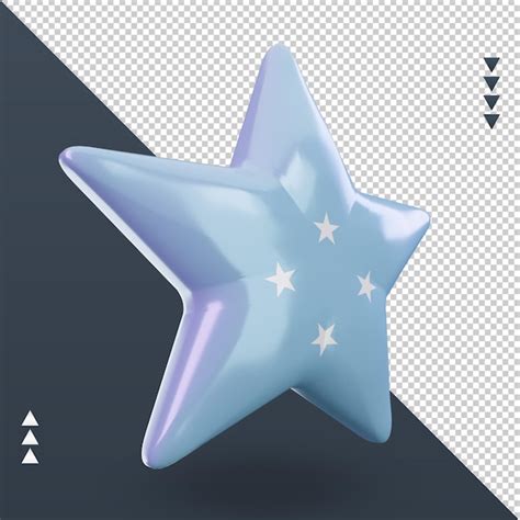 Premium Psd D Star Micronesia Flag Rendering Left View