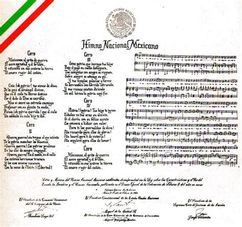 Rafael Ortega Simbolos Patrios De Mexico Himno Nacional Escudo De