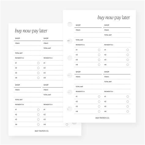 PRINTABLE Buy Now Pay Later – MAY PAPER CO.