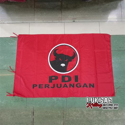 Jual Bendera Partai Pdi Perjuangan Ukuran 100x150 Cm Indonesia Shopee Indonesia