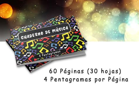 Cuaderno De M Sica Pentagramas Libreta Para Notaci N Musical Con