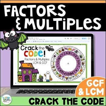 Factors And Multiples Gcf And Lcm Crack The Code Digital Fall Activity