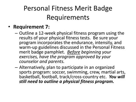 PPT - Personal Fitness Merit Badge PowerPoint Presentation - ID:62563