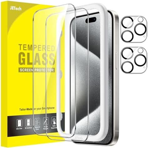 Jetech Screen Protector For Iphone 13 61 Inch With Camera Lens Protector Easy Installation