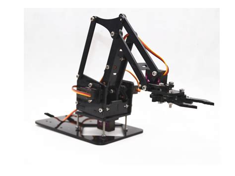 Brazo Robotico 4 Dof Arduino Acrilico Negro Servos Mg90 Yorobotics