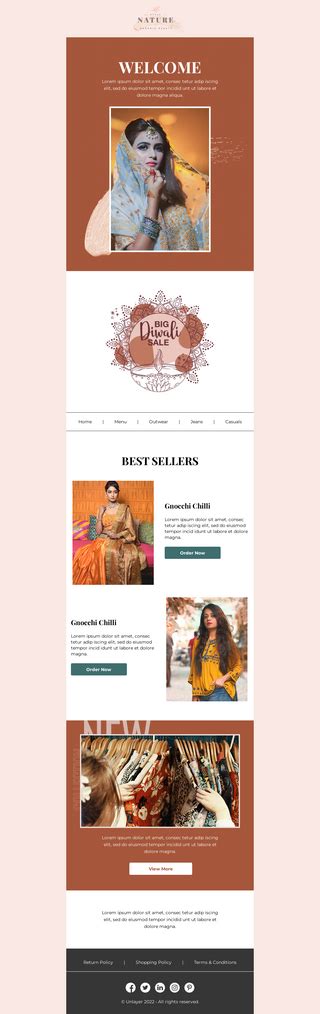 Diwali Clothing Sale Email Template Unlayer