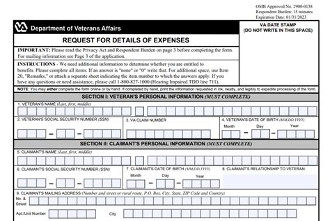 Va Form P Printable Fillable In Pdf Va Form