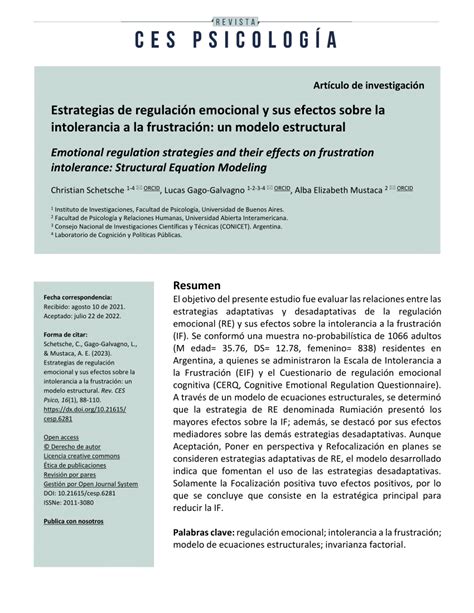 Pdf Estrategias De Regulaci N Emocional Y Sus Efectos Sobre La