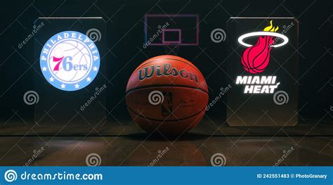 Basketball Match Philadelphia 76ers VS Miami Heat Editorial Stock