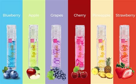 6 Pcs Hydrating Lip Oil Set Roll On Lip Oil With Fruit Flavored