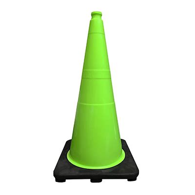 Lime Green Traffic Cone Black Base Lbs Trafficsafetywarehouse