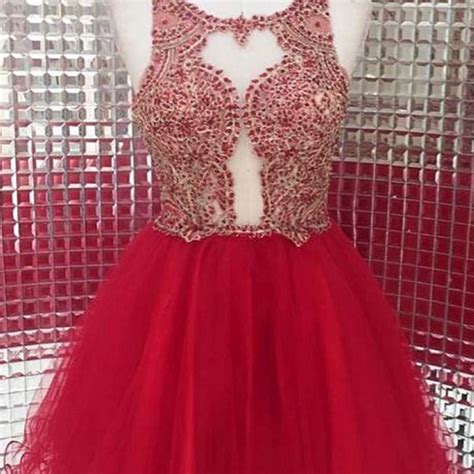 Stunning Tulle Scoop Neckline A Line Short Homecoming Dresses With Lace