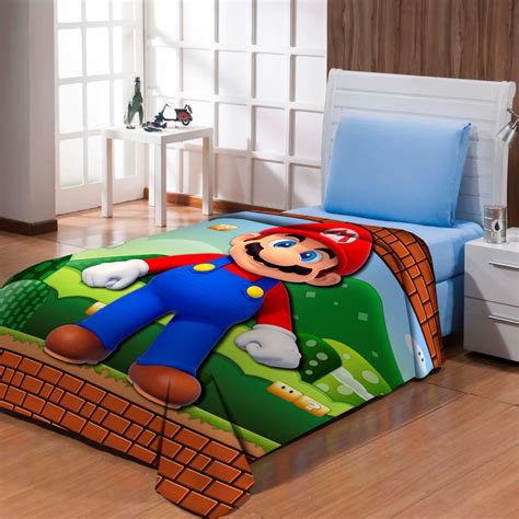 Manta Solteiro Cobertor Infantil X M Super Mario Shopee Brasil