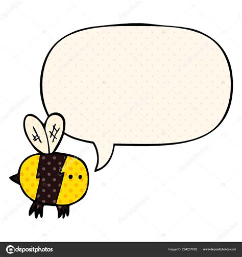 Cartoon Bee And Speech Bubble In Comic Book Style Stock Vector Image By