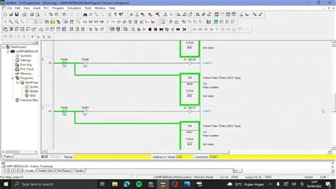 Simulasi Lampu Berjalan Dengan Cx Programmer And Cx Designer Youtube