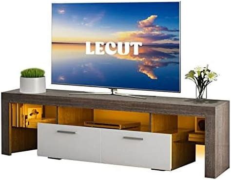 TJBOLIFE LED TV Stand for 65 Inch TV High Gloss Entertainment Center ...