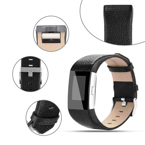 Genuine Leather Wrist Watch Band Replacement Strap For Fitbit Charge 2