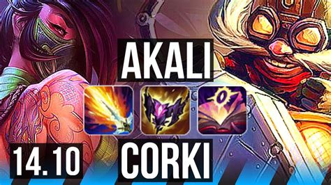 Akali Vs Corki Mid Solo Kills Legendary Games K