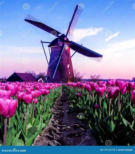 Breathtaking Beautiful Inspirational Landscape With A Windmill In The