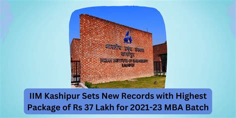 Iim Kashipur Sets New Records With Highest Package Of Rs 37 Lakh