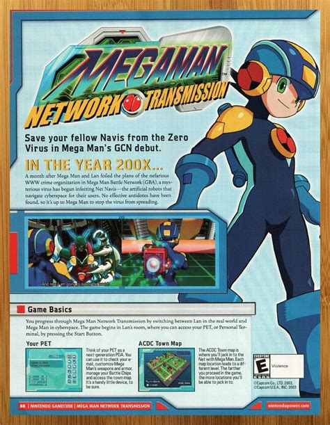 2003 Mega Man Network Transmission Gamecube Print Adposter Authentic