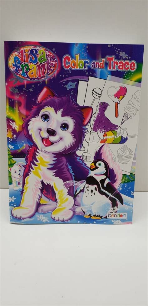 2 Lisa Frank Color And Trace Book With Stand Up Characters 2 Pack Ebay