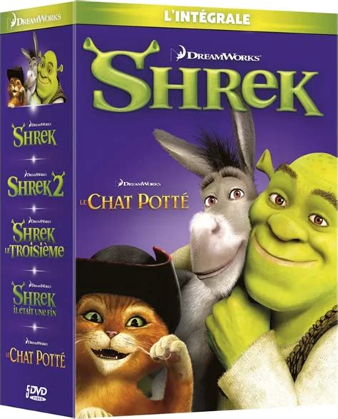 SHREK L INTÉGRALE COFFRET DVD des films le chat potté Neuf