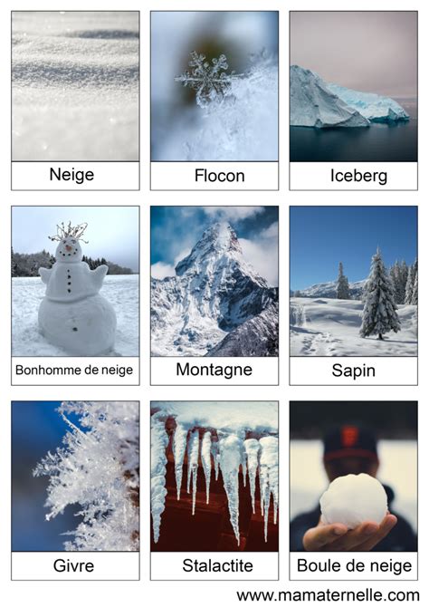 Cartes De Nomenclature Hiver Ma Maternelle