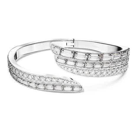 Bracelet Jonc Hyperbola Zirconia Neutre En Carbone Tailles Variées Blanc Métal Rhodié