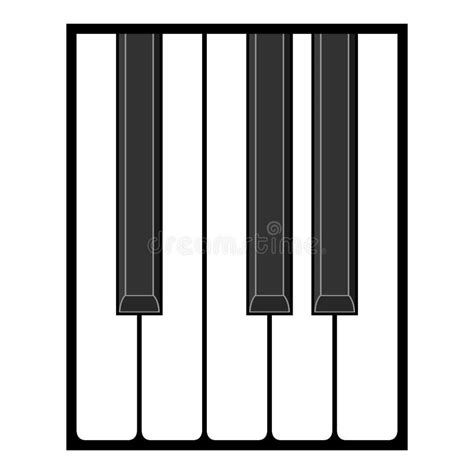 Ícone Liso Do Esboço Do Teclado De Piano No Branco Ilustração do Vetor