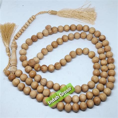 Raya 2024 KAYU Jumbo Sandalwood TASBIH 10MM 99 NATURAL Grains