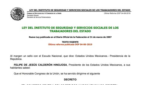 Ley Del Issste Y Reglamento De Jubilación Vigente 2019 Guía 2023